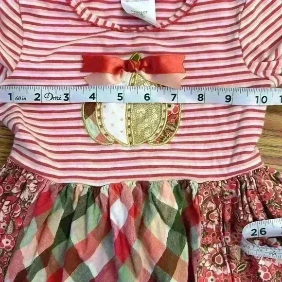 Bonnie Jean Girls' Fall Dress Plaid Pumpkin Embroidered size 5 - Picture 10 of 12